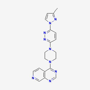 molecular formula C19H19N9 B12272354 3-(3-methyl-1H-pyrazol-1-yl)-6-(4-{pyrido[3,4-d]pyrimidin-4-yl}piperazin-1-yl)pyridazine 