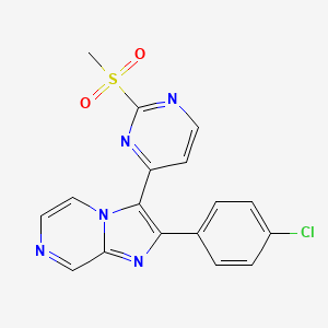 molecular formula C17H12ClN5O2S B12272371 2-(4-Chlorophenyl)-3-(2-methylsulfonylpyrimidin-4-yl)imidazo[1,2-a]pyrazine 