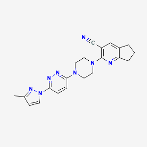 2-{4-[6-(3-methyl-1H-pyrazol-1-yl)pyridazin-3-yl]piperazin-1-yl}-5H,6H,7H-cyclopenta[b]pyridine-3-carbonitrile