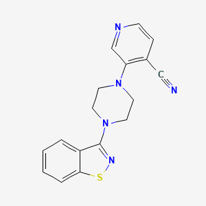 molecular formula C17H15N5S B12272397 3-[4-(1,2-Benzothiazol-3-yl)piperazin-1-yl]pyridine-4-carbonitrile 