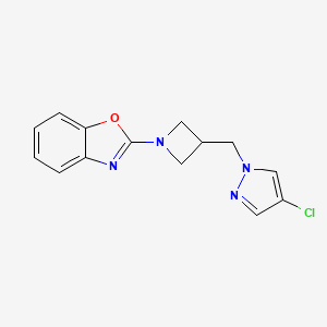 2-{3-[(4-chloro-1H-pyrazol-1-yl)methyl]azetidin-1-yl}-1,3-benzoxazole