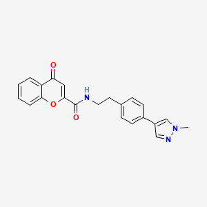 molecular formula C22H19N3O3 B12272422 N-{2-[4-(1-methyl-1H-pyrazol-4-yl)phenyl]ethyl}-4-oxo-4H-chromene-2-carboxamide 