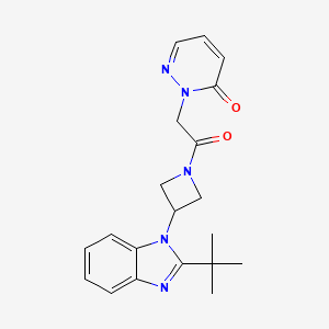 molecular formula C20H23N5O2 B12272455 2-{2-[3-(2-tert-butyl-1H-1,3-benzodiazol-1-yl)azetidin-1-yl]-2-oxoethyl}-2,3-dihydropyridazin-3-one 