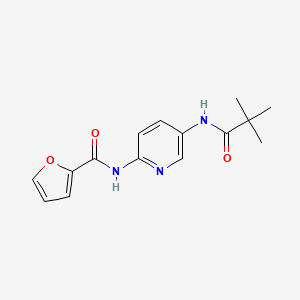 molecular formula C15H17N3O3 B1227247 N-[5-[(2,2-dimethyl-1-oxopropyl)amino]-2-pyridinyl]-2-furancarboxamide 