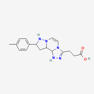 molecular formula C17H21N5O2 B12272470 3-(7-p-Tolyl-1,2,3a,5a,6-pentaaza-as-indacen-3-yl)-propionic acid 