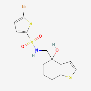 5-bromo-N-[(4-hydroxy-4,5,6,7-tetrahydro-1-benzothiophen-4-yl)methyl]thiophene-2-sulfonamide