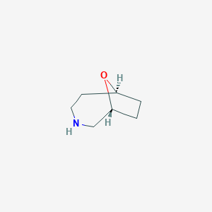 molecular formula C7H13NO B12272565 (1R,6S)-9-oxa-3-azabicyclo[4.2.1]nonane 