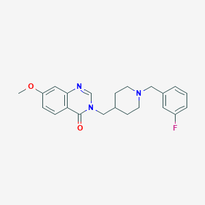 3-({1-[(3-Fluorophenyl)methyl]piperidin-4-yl}methyl)-7-methoxy-3,4-dihydroquinazolin-4-one