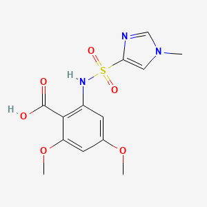 molecular formula C13H15N3O6S B12272631 2,4-dimethoxy-6-(1-methyl-1H-imidazole-4-sulfonamido)benzoic acid 