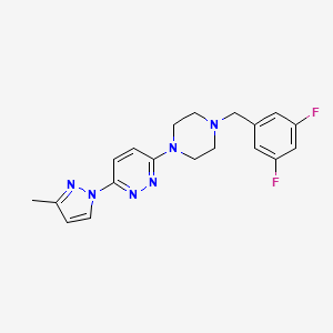 molecular formula C19H20F2N6 B12272633 3-{4-[(3,5-difluorophenyl)methyl]piperazin-1-yl}-6-(3-methyl-1H-pyrazol-1-yl)pyridazine 