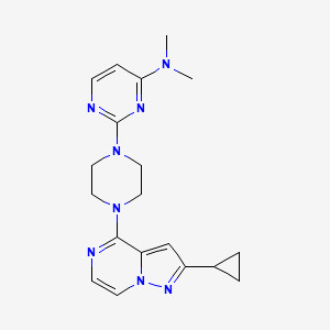 2-(4-{2-cyclopropylpyrazolo[1,5-a]pyrazin-4-yl}piperazin-1-yl)-N,N-dimethylpyrimidin-4-amine