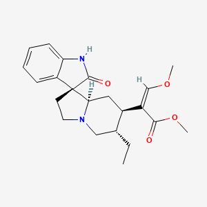 molecular formula C22H28N2O4 B1227271 methyl (Z)-2-[(3S,6'S,7'R,8'aR)-6'-ethyl-2-oxospiro[1H-indole-3,1'-3,5,6,7,8,8a-hexahydro-2H-indolizine]-7'-yl]-3-methoxyprop-2-enoate 