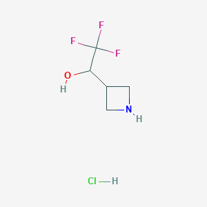 molecular formula C5H9ClF3NO B12272719 1-(Azetidin-3-yl)-2,2,2-trifluoro-ethanol hydrochloride CAS No. 2231675-33-3