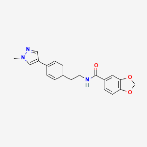 molecular formula C20H19N3O3 B12272762 N-{2-[4-(1-methyl-1H-pyrazol-4-yl)phenyl]ethyl}-2H-1,3-benzodioxole-5-carboxamide 