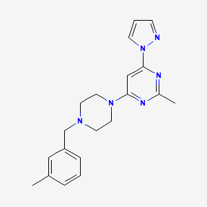 2-methyl-4-{4-[(3-methylphenyl)methyl]piperazin-1-yl}-6-(1H-pyrazol-1-yl)pyrimidine