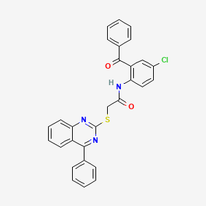 molecular formula C29H20ClN3O2S B12272772 N-(2-Benzoyl-4-chlorophenyl)-2-[(4-phenylquinazolin-2-YL)sulfanyl]acetamide 