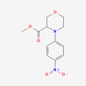 molecular formula C12H14N2O5 B12272828 4-(4-Nitro-phenyl)-morpholine-3-carboxylic acid methyl ester 