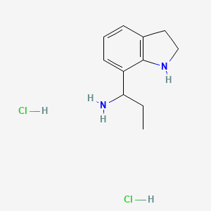 1-(2,3-dihydro-1H-indol-7-yl)propan-1-amine;dihydrochloride