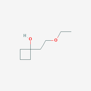 molecular formula C8H16O2 B12272868 1-(2-Ethoxyethyl)cyclobutan-1-ol 