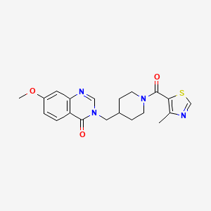 7-Methoxy-3-{[1-(4-methyl-1,3-thiazole-5-carbonyl)piperidin-4-yl]methyl}-3,4-dihydroquinazolin-4-one