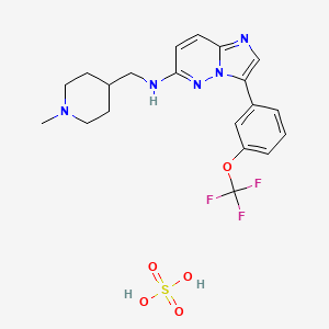 N-[(1-methylpiperidin-4-yl)methyl]-3-[3-(trifluoromethoxy)phenyl]imidazo[1,2-b]pyridazin-6-amine;sulfuric acid