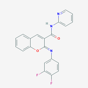 (2Z)-2-[(3,4-difluorophenyl)imino]-N-(pyridin-2-yl)-2H-chromene-3-carboxamide