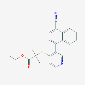 Ethyl 2-((3-(4-cyanonaphthalen-1-yl)pyridin-4-yl)thio)-2-methylpropanoate