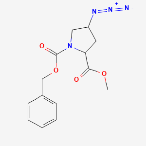 1,2-Pyrrolidinedicarboxylic acid, 4-azido-, 2-methyl 1-(phenylmethyl)ester, (2S-cis)-