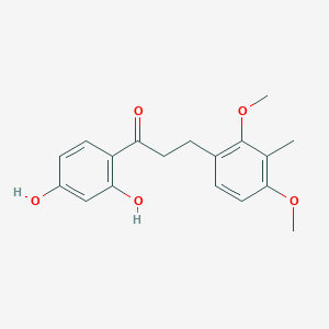 molecular formula C18H20O5 B12272965 1-(2,4-Dihydroxyphenyl)-3-(2,4-dimethoxy-3-methylphenyl)propan-1-one 