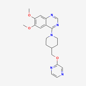 molecular formula C20H23N5O3 B12272989 6,7-Dimethoxy-4-{4-[(pyrazin-2-yloxy)methyl]piperidin-1-yl}quinazoline 