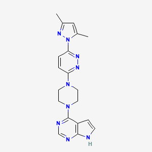 3-(3,5-dimethyl-1H-pyrazol-1-yl)-6-(4-{7H-pyrrolo[2,3-d]pyrimidin-4-yl}piperazin-1-yl)pyridazine