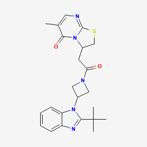 3-{2-[3-(2-tert-butyl-1H-1,3-benzodiazol-1-yl)azetidin-1-yl]-2-oxoethyl}-6-methyl-2H,3H,5H-[1,3]thiazolo[3,2-a]pyrimidin-5-one