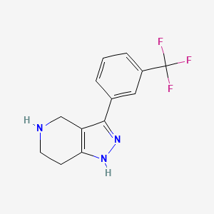 molecular formula C13H12F3N3 B12273067 1h-Pyrazolo[4,3-c]pyridine,4,5,6,7-tetrahydro-3-[3-(trifluoromethyl)phenyl]- 