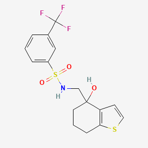 N-[(4-hydroxy-4,5,6,7-tetrahydro-1-benzothiophen-4-yl)methyl]-3-(trifluoromethyl)benzene-1-sulfonamide