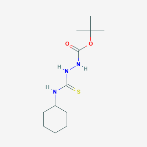 molecular formula C12H23N3O2S B1227314 N-[[(cyclohexylamino)-sulfanylidenemethyl]amino]carbamic acid tert-butyl ester 