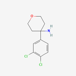 molecular formula C11H13Cl2NO B12273218 4-(3,4-Dichlorophenyl)tetrahydro-2H-pyran-4-amine 