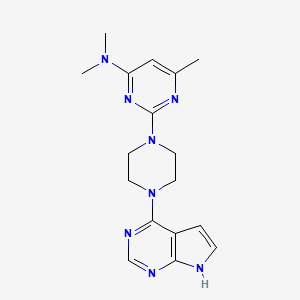 N,N,6-trimethyl-2-(4-{7H-pyrrolo[2,3-d]pyrimidin-4-yl}piperazin-1-yl)pyrimidin-4-amine