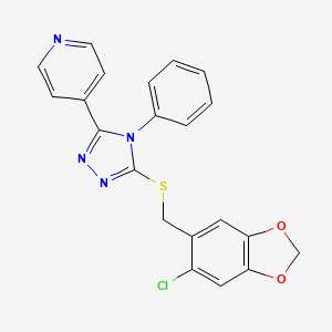 4-(5-{[(6-chloro-1,3-benzodioxol-5-yl)methyl]sulfanyl}-4-phenyl-4H-1,2,4-triazol-3-yl)pyridine