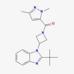 molecular formula C20H25N5O B12273284 2-tert-butyl-1-[1-(1,3-dimethyl-1H-pyrazole-5-carbonyl)azetidin-3-yl]-1H-1,3-benzodiazole 