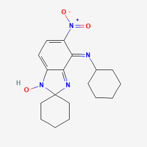 molecular formula C18H24N4O3 B1227330 N-cyclohexyl-1-hydroxy-5-nitro-4-spiro[benzimidazole-2,1'-cyclohexane]imine 