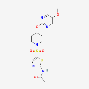 molecular formula C15H19N5O5S2 B12273312 N-[5-({4-[(5-methoxypyrimidin-2-yl)oxy]piperidin-1-yl}sulfonyl)-1,3-thiazol-2-yl]acetamide 