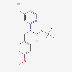 molecular formula C19H23BrN2O3 B12273367 tert-butylN-[4-(bromomethyl)pyridin-2-yl]-N-[(4-methoxyphenyl)methyl]carbamate 