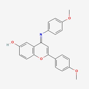 molecular formula C23H19NO4 B1227337 2-(4-Methoxyphenyl)-4-(4-methoxyphenyl)imino-1-benzopyran-6-ol 