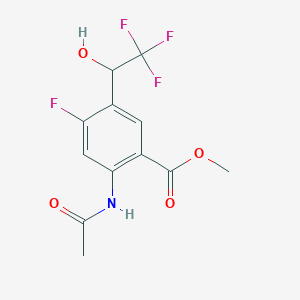 2-Acetylamino-4-fluoro-5-(2,2,2-trifluoro-1-hydroxy-ethyl)-benzoic acid methyl ester