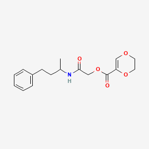 molecular formula C17H21NO5 B1227345 2,3-二氢-1,4-二氧杂环-5-羧酸[2-氧代-2-(4-苯基丁-2-基氨基)乙基]酯 