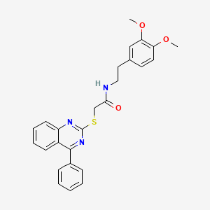 molecular formula C26H25N3O3S B12273462 N-[2-(3,4-dimethoxyphenyl)ethyl]-2-[(4-phenylquinazolin-2-yl)sulfanyl]acetamide 