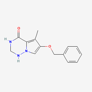 molecular formula C14H15N3O2 B12273486 5-methyl-6-phenylmethoxy-2,3-dihydro-1H-pyrrolo[2,1-f][1,2,4]triazin-4-one 