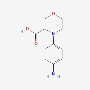 molecular formula C11H14N2O3 B12273497 4-(4-Amino-phenyl)-morpholine-3-carboxylic acid 