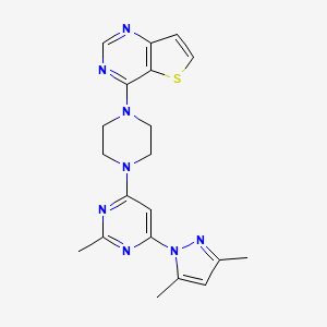 4-(3,5-dimethyl-1H-pyrazol-1-yl)-2-methyl-6-(4-{thieno[3,2-d]pyrimidin-4-yl}piperazin-1-yl)pyrimidine