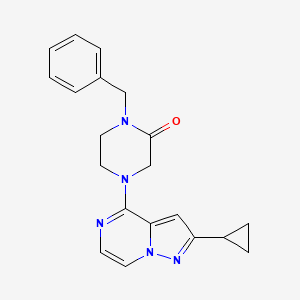 1-Benzyl-4-{2-cyclopropylpyrazolo[1,5-a]pyrazin-4-yl}piperazin-2-one